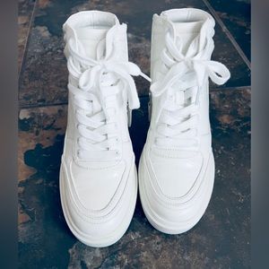 New Jennifer Lopez Blakey white wedge sneakers